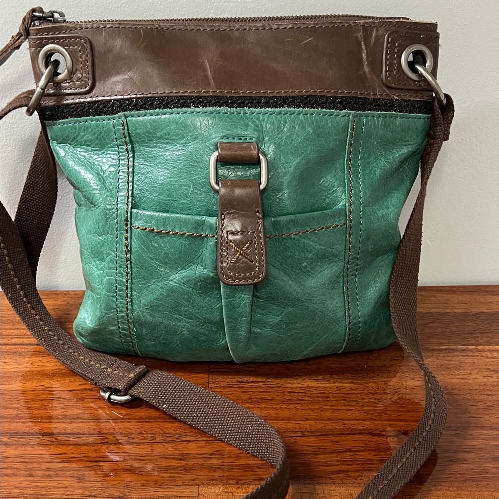 The Sak Green and Brown Crossbody Bag